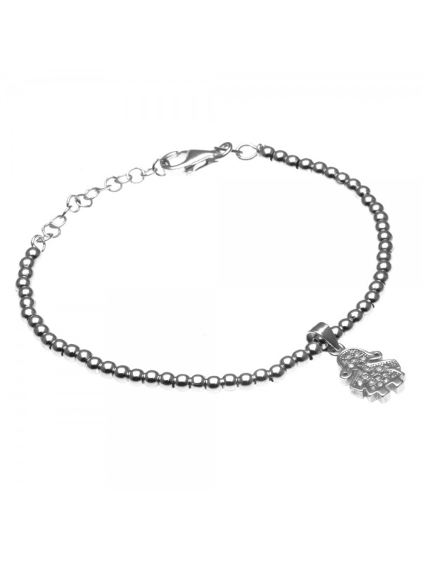 bracciale con bebe pupetta in argento 925 e strass